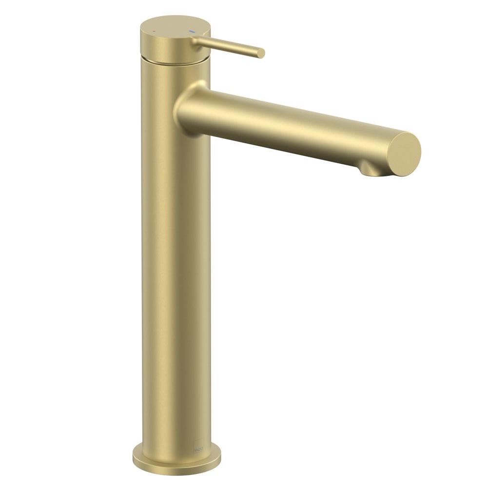 Vado Safari Lever Satin Brass Extended Mono Basin Mixer